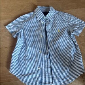 Ralph Lauren Blue and White Striped Kids Button Down Shirt